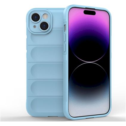 Mobigear Bumpy iPhone 15 Plus Hoesje Flexibel TPU Backcover - Blauw