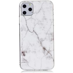 Mobigear Marble iPhone 11 Pro Max Hoesje Flexibel TPU Backcover - Wit