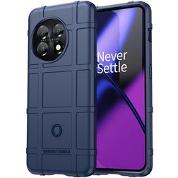 Mobigear Rugged Shield OnePlus 11 Hoesje Flexibel TPU Backcover Shockproof - Blauw