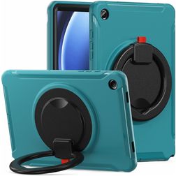 Mobigear RingGuard Samsung Galaxy Tab A9 Plus (2023) Hoes Hard Kunststof,Siliconen Backcover + Standaard - Blauw