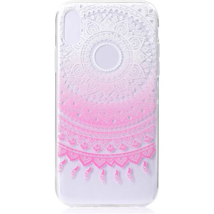 Mobigear Design iPhone XS Max Hoesje Flexibel TPU Backcover - Mandala Roze