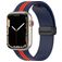 Mobigear Stripe Mag Siliconen Apple Watch Bandje Magneetsluiting - 49/46/45/44 mm - Rood / Marineblauw