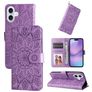 Mobigear Sunflower iPhone 17 Hoesje Bookcase Portemonnee - Paars