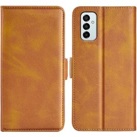 Mobigear Slim Magnet Samsung Galaxy M23 Hoesje Bookcase Portemonnee - Cognac Mobigear Slim Magnet Samsung Galaxy M23 Hoesje Bookcase Portemonnee - Cognac