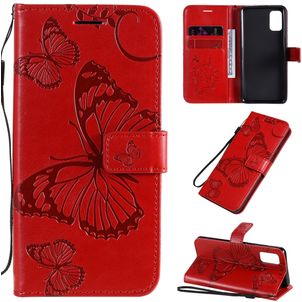 Mobigear Butterfly Samsung Galaxy A41 Hoesje Bookcase Portemonnee - Rood
