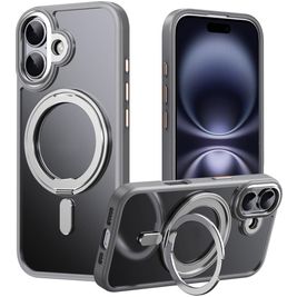 Mobigear Frosted Mag iPhone 17 MagSafe Hoesje Hardcase Backcover met Standaard - Grijs