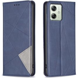 Mobigear Rhombus Slim Motorola Moto G54 Hoesje Bookcase - Blauw