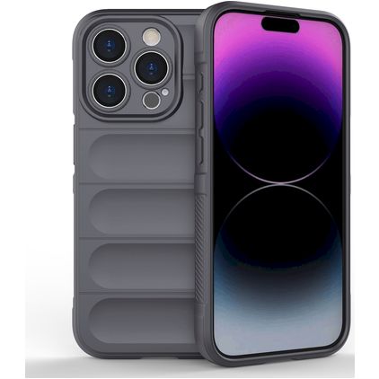 Mobigear Bumpy iPhone 15 Pro Hoesje Flexibel TPU Backcover - Charcoal