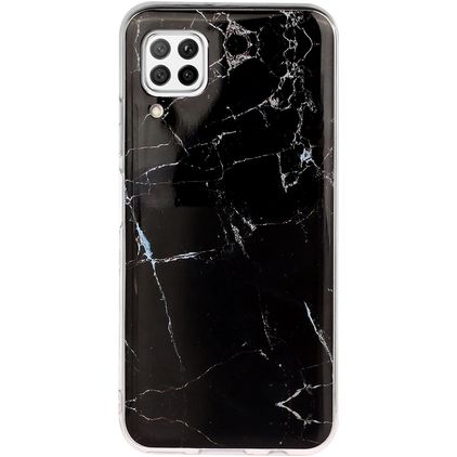 Mobigear Marble Huawei P40 Lite Hoesje Flexibel TPU Backcover - Zwart