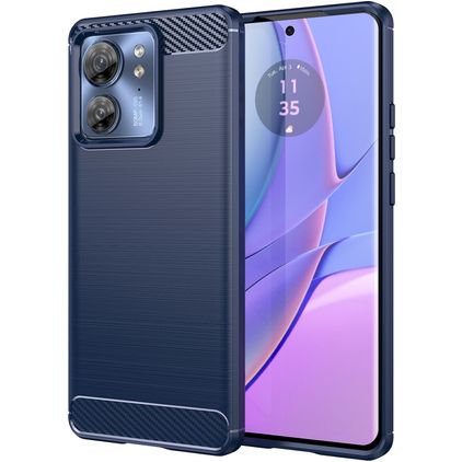 Mobigear Brushed Slim Motorola Edge 40 Hoesje Flexibel TPU Backcover - Blauw