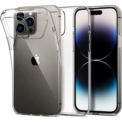 Mobigear Basics Doorzichtig iPhone 14 Pro Max Hoesje Flexibel TPU Backcover - Transparant
