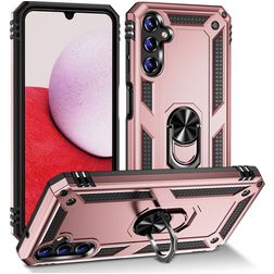 Mobigear Armor Ring Samsung Galaxy A14 Hoesje Hardcase Backcover Shockproof met Ringhouder - Roségoud
