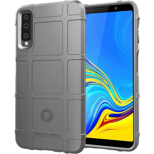 Mobigear Rugged Shield Samsung Galaxy A7 (2018) Hoesje Flexibel TPU Backcover Shockproof - Grijs