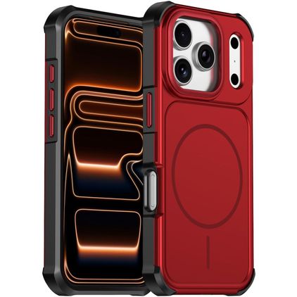 Mobigear Airbag Shockproof iPhone 17 Pro Max MagSafe Hoesje Hardcase Backcover Shockproof - Rood