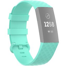 Mobigear Cross Siliconen Fitbit Charge 3 Bandje Gespsluiting - Turquoise