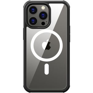 Valenta Full Cover iPhone 14 Plus MagSafe Hoesje Gehard Glas Backcover Shockproof - Transparant / Zwart