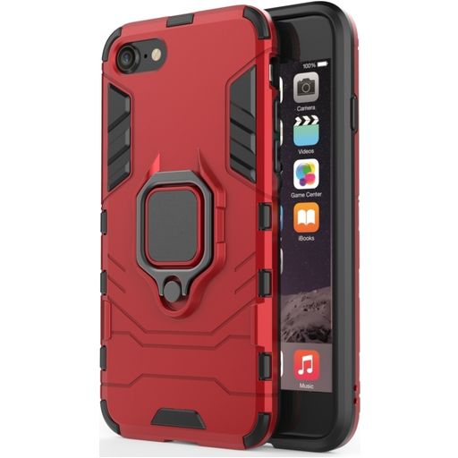 Mobigear Armor Ring iPhone 8 Hoesje Hardcase Backcover Shockproof met Ringhouder - Rood