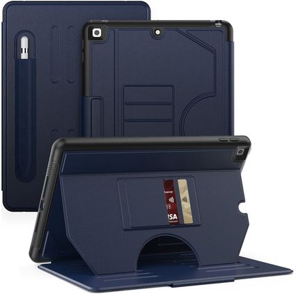 Mobigear Magnetic Folio iPad 9 (2021) Hoes Bookcase + Stylus Houder - Marineblauw