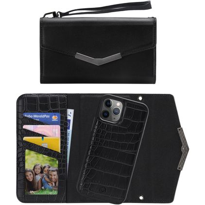Mobilize Elegant Magnet iPhone 11 Pro Hoesje Uitneembare 2in1 Clutch - Black Croco