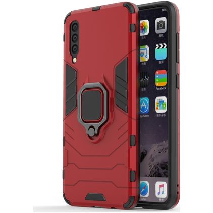 Mobigear Armor Ring Samsung Galaxy A50 Hoesje Hardcase Backcover Shockproof met Ringhouder - Rood
