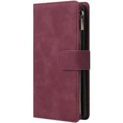 Mobigear Zipper Samsung Galaxy A71 Hoesje Bookcase Portemonnee - Rood