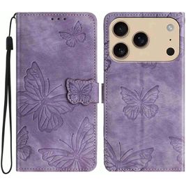 Mobigear Butterfly iPhone 17 Pro Max Hoesje Bookcase Portemonnee - Paars
