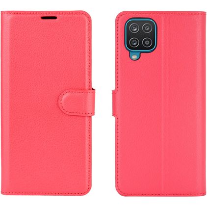 Mobigear Classic Samsung Galaxy A12 Hoesje Bookcase Portemonnee - Rood