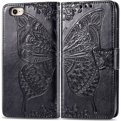 Mobigear Butterfly iPhone 7 Hoesje Bookcase Portemonnee - Zwart