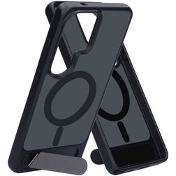 Mobiparts Hardcover Samsung Galaxy S26 Ultra MagSafe Hoesje Hardcase Backcover met Standaard - Satin Black