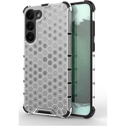 Mobigear Honeycomb Samsung Galaxy S23 Plus Hoesje Hardcase Backcover Shockproof - Wit