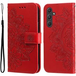 Mobigear Flowers Samsung Galaxy A55 Hoesje Bookcase Portemonnee - Rood