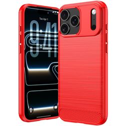 Mobigear Brushed Slim iPhone 18 Pro Max Hoesje Flexibel TPU Backcover - Rood