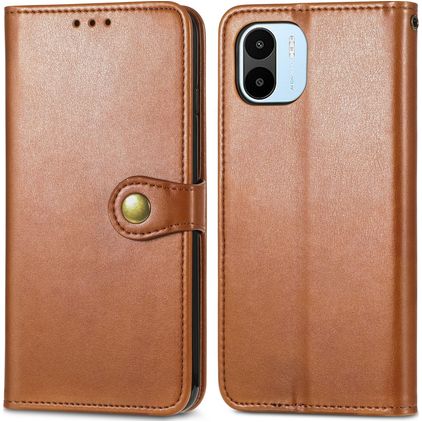 Mobigear Snap Button Xiaomi Redmi A1 4G Hoesje Bookcase Portemonnee - Bruin