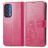 Mobigear Clover Motorola Edge (2021) Hoesje Bookcase Portemonnee - Magenta