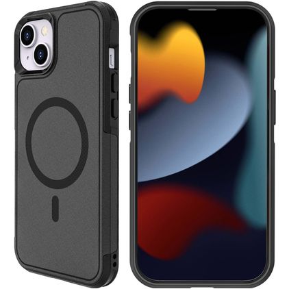 Mobigear Traveller iPhone 15 Plus MagSafe Hoesje Hardcase Backcover Shockproof - Zwart