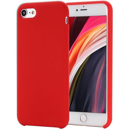 Mobigear Rubber Touch iPhone 8 Siliconen Hoesje Backcover - Rood