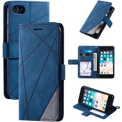 Mobigear Rhombus iPhone SE (2022) Hoesje Bookcase Portemonnee - Blauw