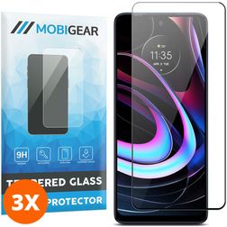 Mobigear Premium Motorola Edge (2021) Glazen Screenprotector - Case Friendly - Zwart (3-Pack)