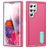 Mobigear Rugged Stand Samsung Galaxy S23 Ultra Hoesje Hardcase Backcover Shockproof met Standaard - Roze