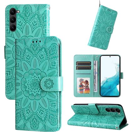 Mobigear Sunflower Samsung Galaxy S23 Hoesje Bookcase Portemonnee - Groen