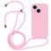 Mobigear Lanyard iPhone 14 Plus Siliconen Hoesje met koord - Roze