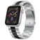 Mobigear Lissabon Stalen Apple Watch Bandje Vouwsluiting - 42/41/40/38 mm - Zwart / Zilver