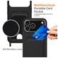 Mobigear Lanyard Card iPhone 17 Pro Siliconen Hoesje met koord en Pasjeshouder - Zwart
