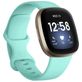 Mobigear Sport Dual Siliconen Fitbit Versa 3 Bandje Druksluiting - Turquoise