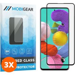 Mobigear Premium Samsung Galaxy A51 5G Glazen Screenprotector - Case Friendly - Zwart (3-Pack)