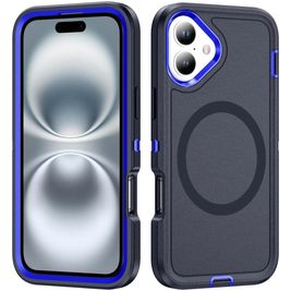 Mobigear Rugged Mag iPhone 16 MagSafe Hoesje Hardcase Backcover Shockproof - Marineblauw