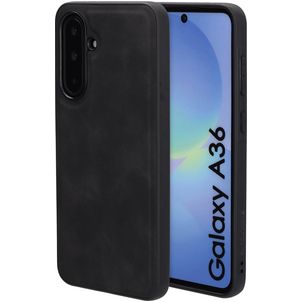 Mobiparts Classic Samsung Galaxy A36 MagSafe Hoesje TPU,Kunstleer Backcover - Graphite Black