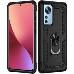 Mobigear Armor Ring Xiaomi 12 Hoesje Hardcase Backcover Shockproof met Ringhouder - Zwart