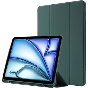 Mobigear Tri-Fold Gel iPad Air 11 Inch (2025) Hoes TPU,Kunstleer Bookcase + Stylus Houder - Groen