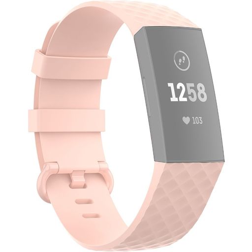 Mobigear Cross Siliconen Fitbit Charge 4 Bandje Gespsluiting - Roze
